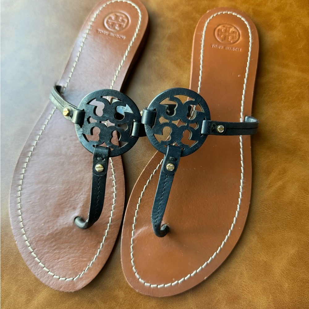 Tory Burch Black and Brown Sandals
